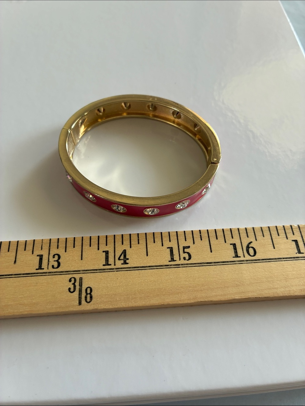 Possible kate spade Hot Pink Enamel Crystal-Stud Bangle - Picture 5 of 6